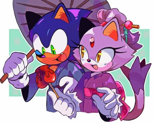 Sonic Blaze Couple Diamond Painting