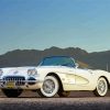 White Corvette 58 Diamond Painting