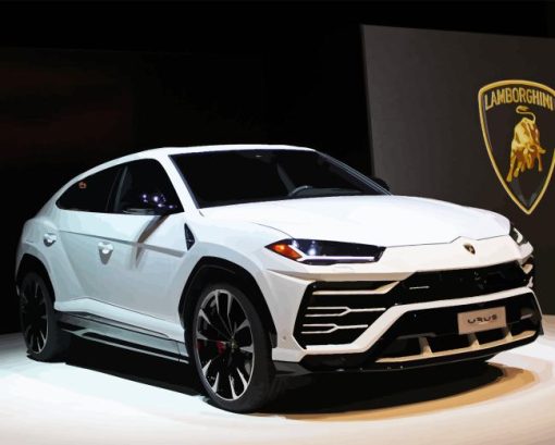 White Lamborghini Urus Diamond Painting