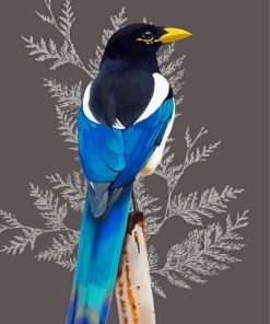 Yellow Billed Magpie Diamond Painting