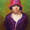 Abstract Lady With Red Hat Diamond Painting