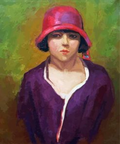 Abstract Lady With Red Hat Diamond Painting