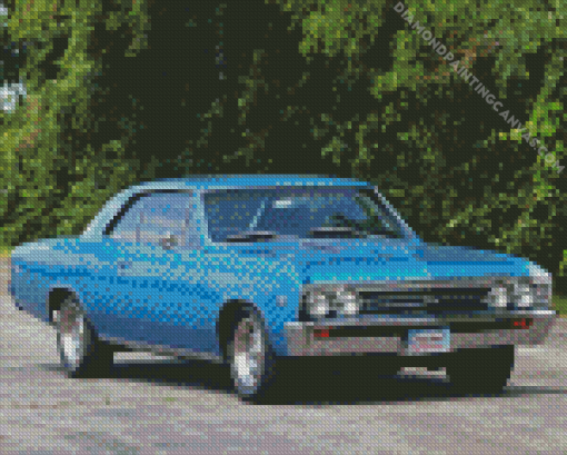 Blue 67 Chevrolet Diamond Painting