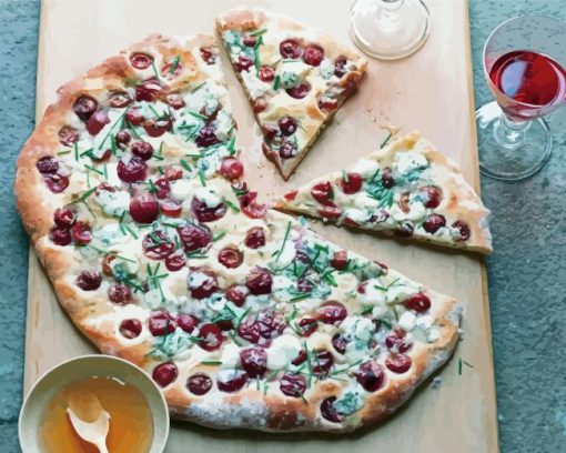 Bread Grapes Pizza Diamond Painting