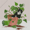 Cat And Plant Diamond Painting