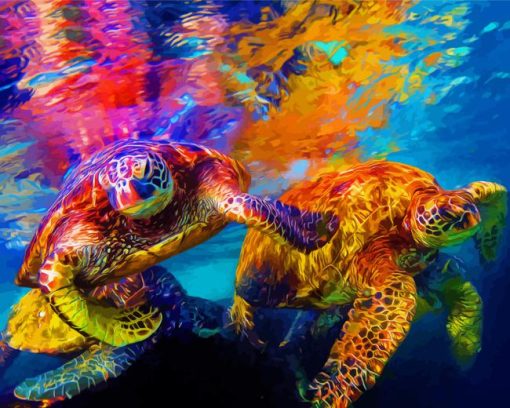 Colorful Turtles Diamond Painting