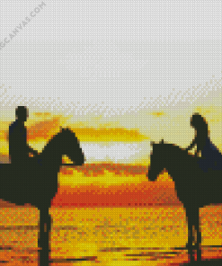 Couple Horse Riders Diamond Painting