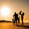 Family Silhouette On Beach Diamond Painting