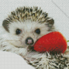 Hedgehog And Strawberries Diamond Painting