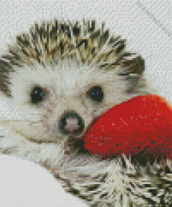 Hedgehog And Strawberries Diamond Painting