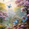 Hummingbirds And Hydrangeas Diamond Painting