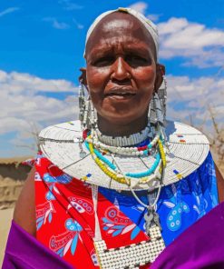 Old Maasai Woman Diamond Painting