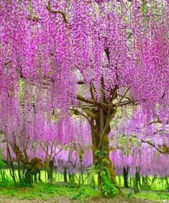 Pink Tree Wisteria Diamond Painting