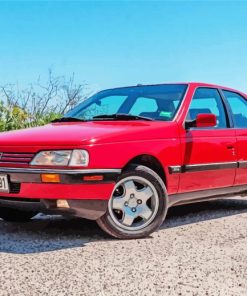 Red Peugeot 405 Diamond Painting