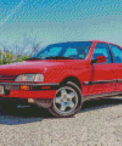 Red Peugeot 405 Diamond Painting