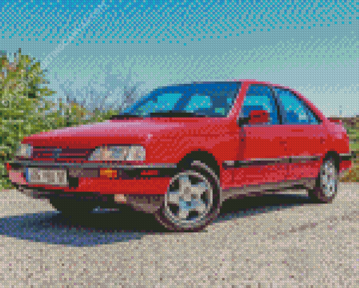 Red Peugeot 405 Diamond Painting