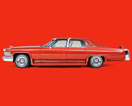 Red Cadillac Fleetwood Diamond Painting