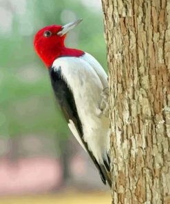 Red Headed Woodpecker Diamond Painting