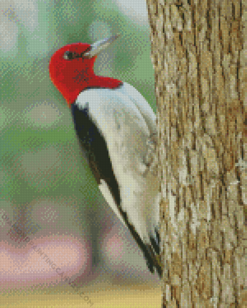 Red Headed Woodpecker Diamond Painting