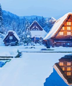 Shirakawa In Winter Diamond Painting