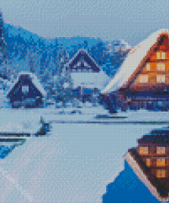 Shirakawa In Winter Diamond Painting