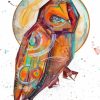 Splatter Futurism Owl Diamond Painting