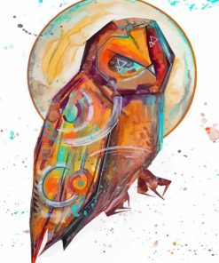 Splatter Futurism Owl Diamond Painting