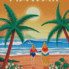 Waikiki Beach Poster Diamond Painting