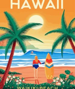 Waikiki Beach Poster Diamond Painting