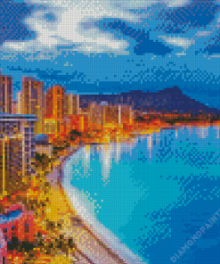 Waikiki Hawaii At Night Diamond Painting