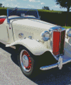 White 1952 Mg Car Diamond Painting