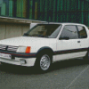 White 205 Gti Peugeot Diamond Painting