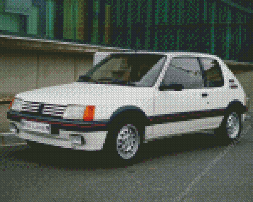 White 205 Gti Peugeot Diamond Painting