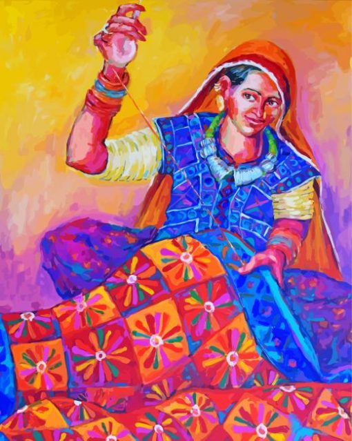 Woman Quilting Art Diamond Painting