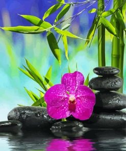 Zen Stones And Orchid Diamond Painting