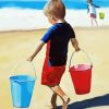 Boy Playing On The Beach Diamond Painting